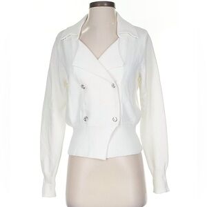 360 Sweater NEW Double Breasted White Knit Cardigan Cotton Fall Size Small